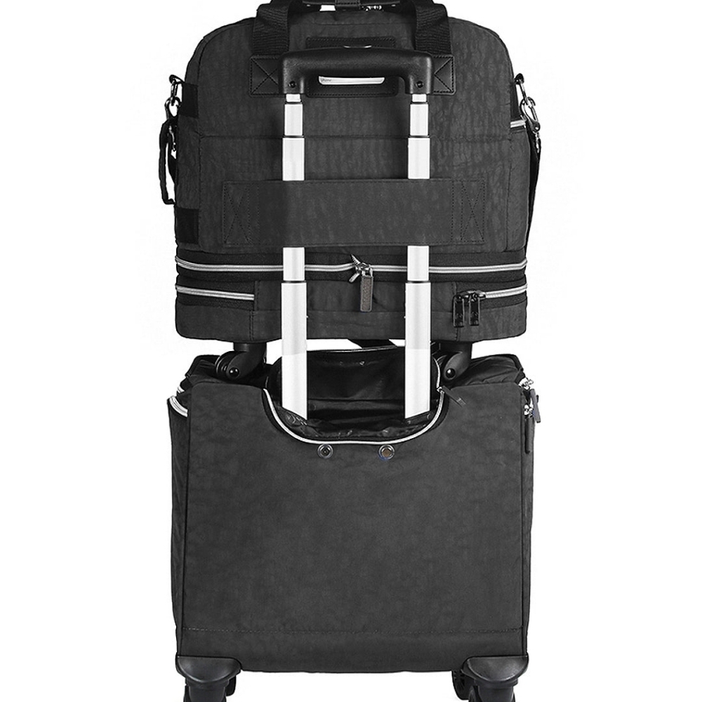 Biaggi Black Rolling Travel Bag Set with Organizer - Picture 4 of 9